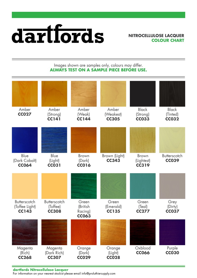 Lacquer Color Chart